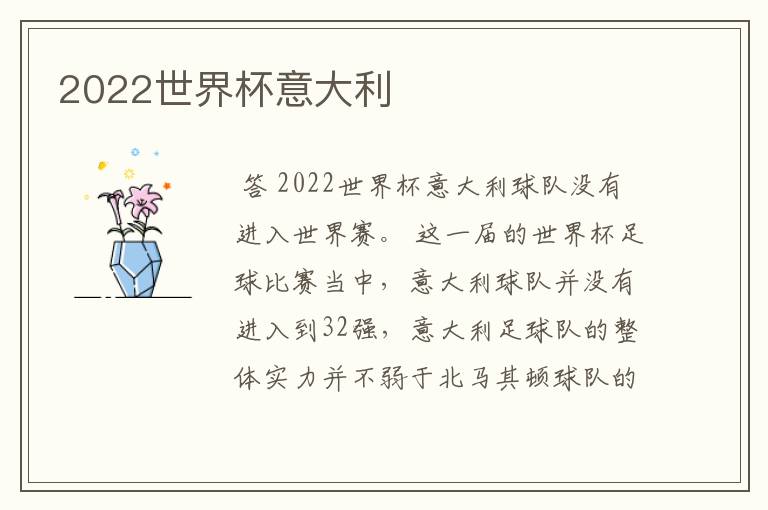 2022世界杯意大利