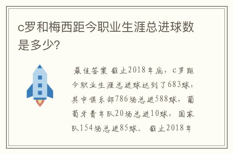 c罗和梅西距今职业生涯总进球数是多少？