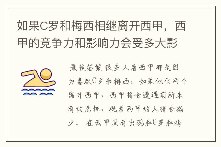 如果C罗和梅西相继离开西甲，西甲的竞争力和影响力会受多大影响？