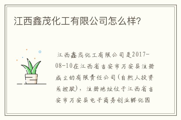 江西鑫茂化工有限公司怎么样？