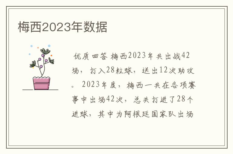 梅西2023年数据