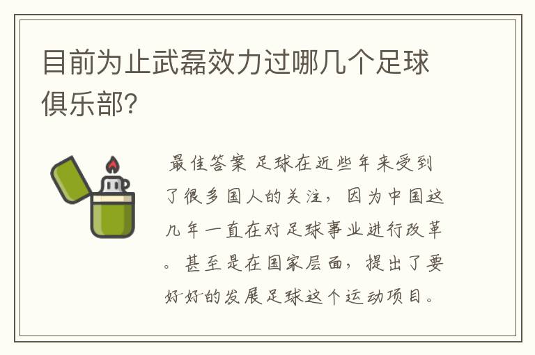 目前为止武磊效力过哪几个足球俱乐部？