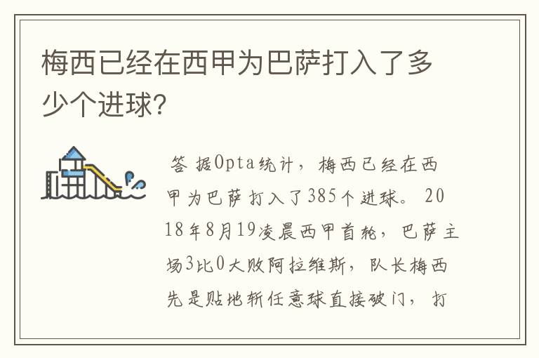 梅西已经在西甲为巴萨打入了多少个进球？