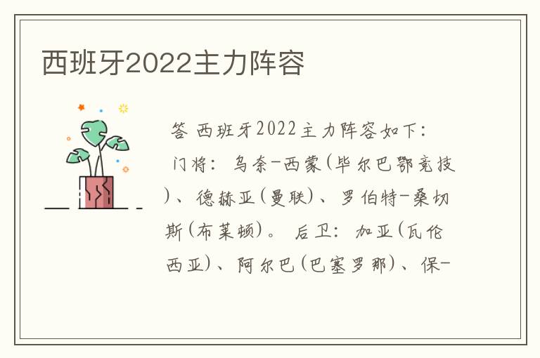 西班牙2022主力阵容