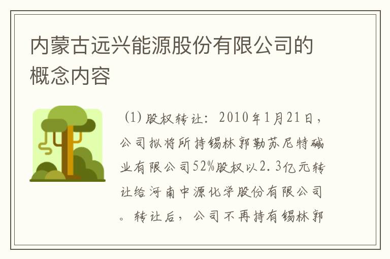 内蒙古远兴能源股份有限公司的概念内容