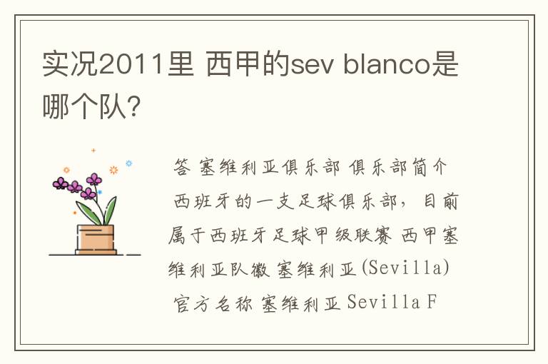 实况2011里 西甲的sev blanco是哪个队？