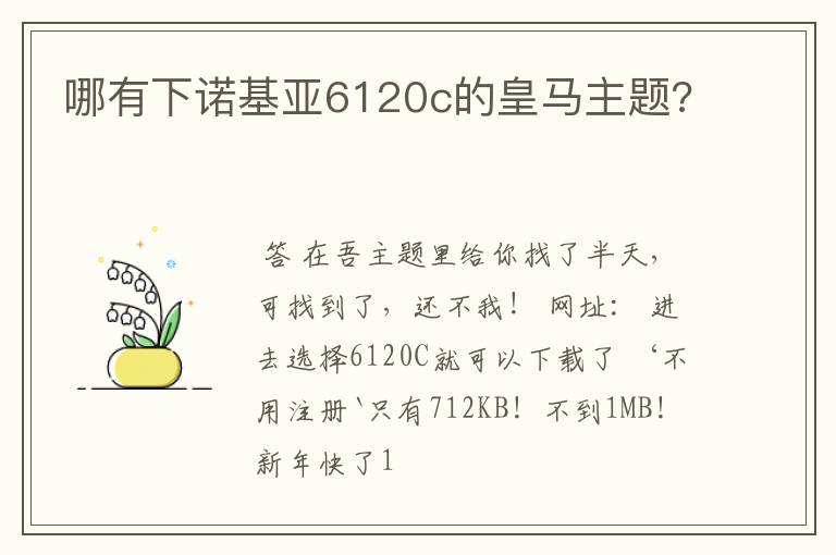 哪有下诺基亚6120c的皇马主题?