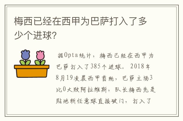 梅西已经在西甲为巴萨打入了多少个进球？