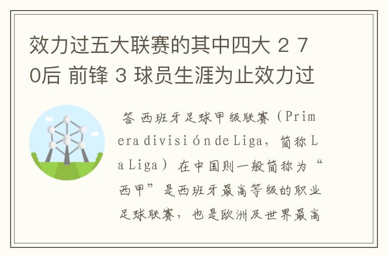 效力过五大联赛的其中四大 2 70后 前锋 3 球员生涯为止效力过8支球队 4 其中一联赛拿过联赛冠军 5 欧冠冠