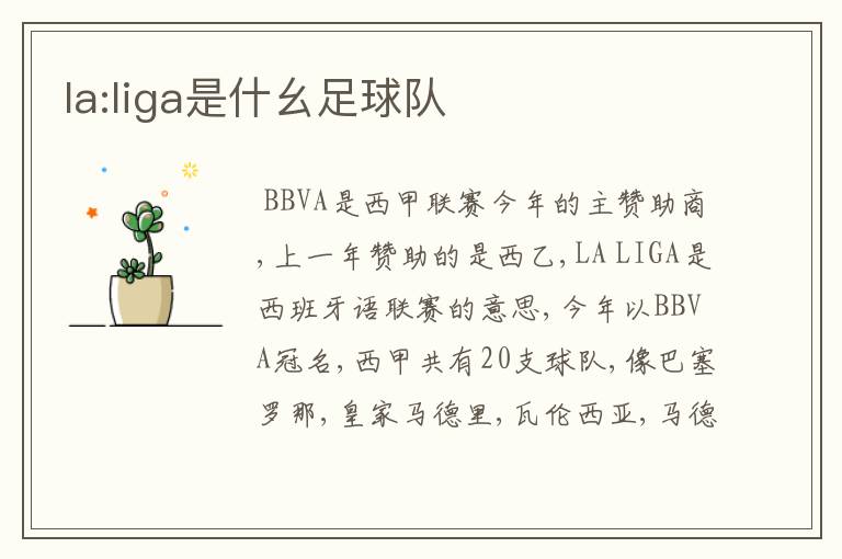 la:liga是什幺足球队