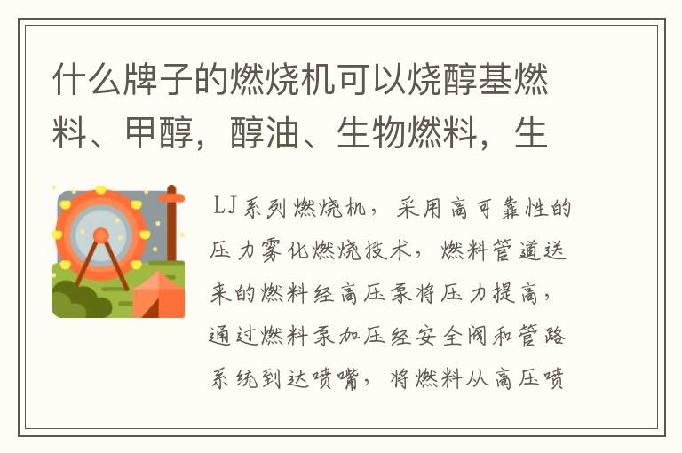 什么牌子的燃烧机可以烧醇基燃料、甲醇，醇油、生物燃料，生物柴油，乙醇，柴油，废油、轮胎油?