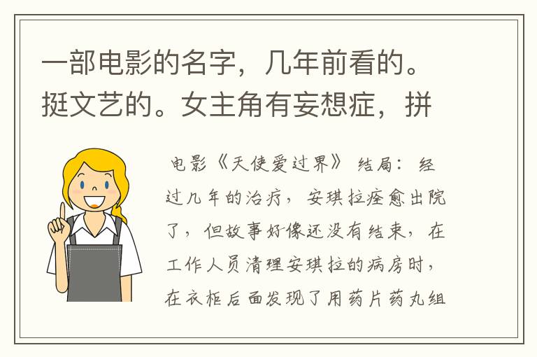 一部电影的名字，几年前看的。挺文艺的。女主角有妄想症，拼了一个头像。