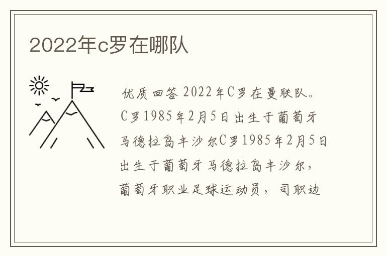 2022年c罗在哪队