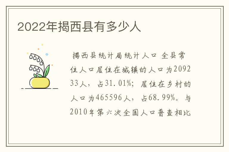 2022年揭西县有多少人