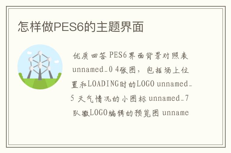 怎样做PES6的主题界面