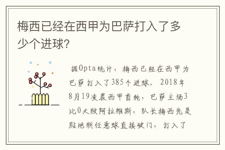 梅西已经在西甲为巴萨打入了多少个进球？