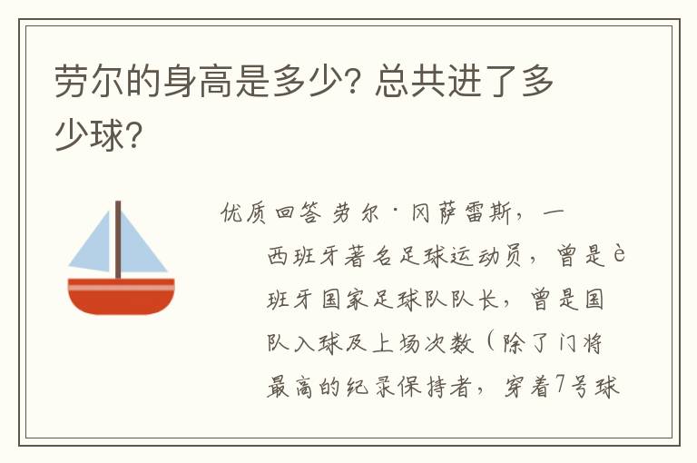 劳尔的身高是多少? 总共进了多少球？