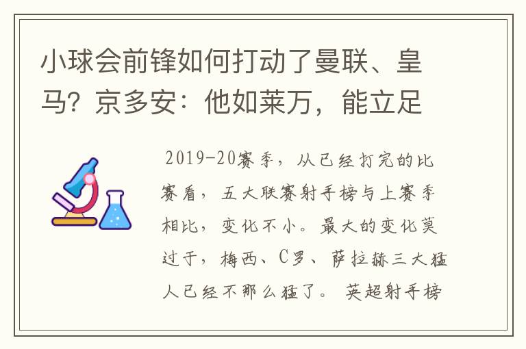 小球会前锋如何打动了曼联、皇马？京多安：他如莱万，能立足big6