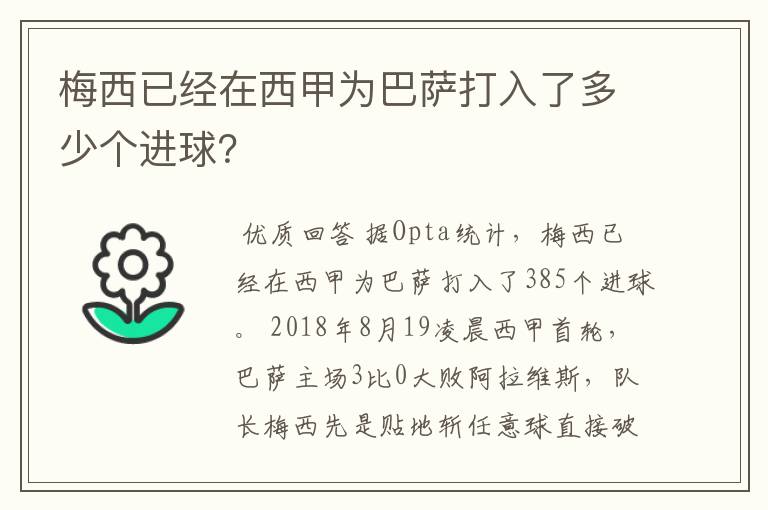 梅西已经在西甲为巴萨打入了多少个进球？