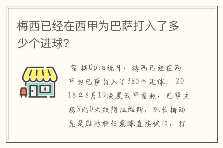 梅西已经在西甲为巴萨打入了多少个进球？