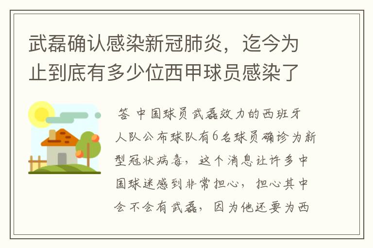 武磊确认感染新冠肺炎，迄今为止到底有多少位西甲球员感染了新冠病毒？