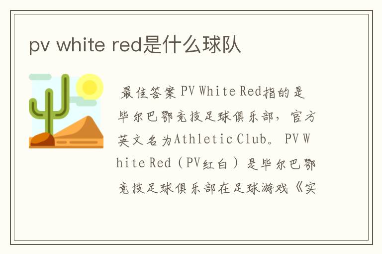 pv white red是什么球队