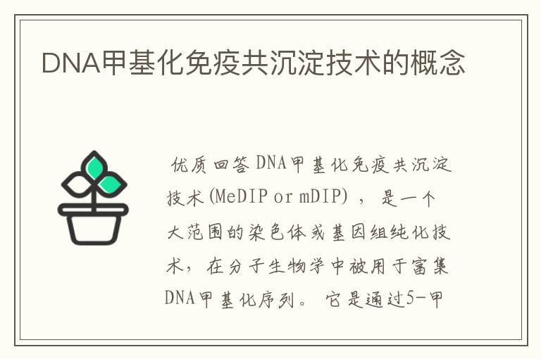 DNA甲基化免疫共沉淀技术的概念