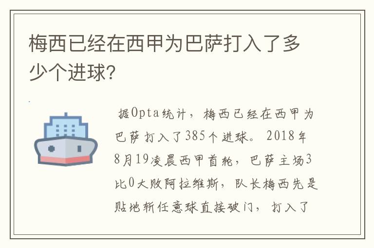 梅西已经在西甲为巴萨打入了多少个进球？