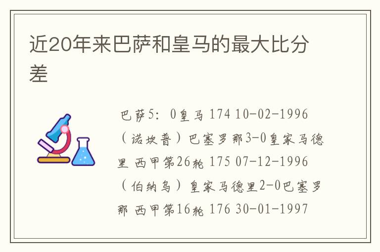 近20年来巴萨和皇马的最大比分差