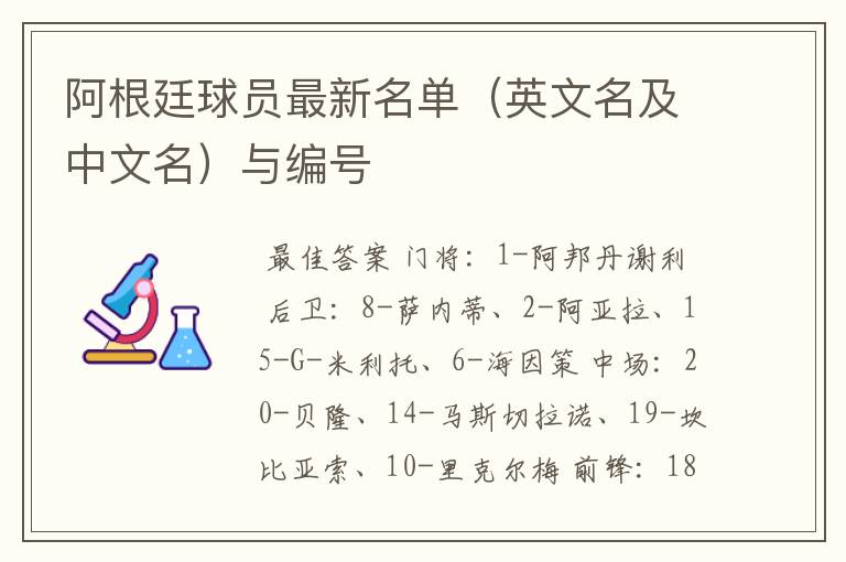 阿根廷球员最新名单（英文名及中文名）与编号