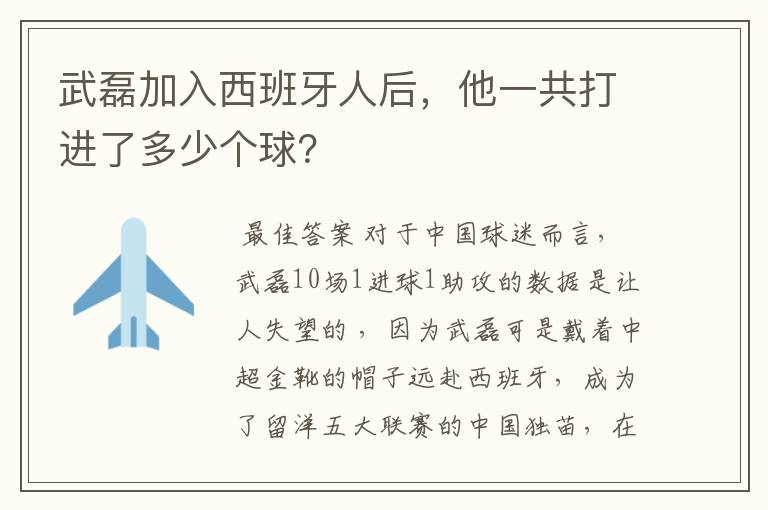 武磊加入西班牙人后，他一共打进了多少个球？