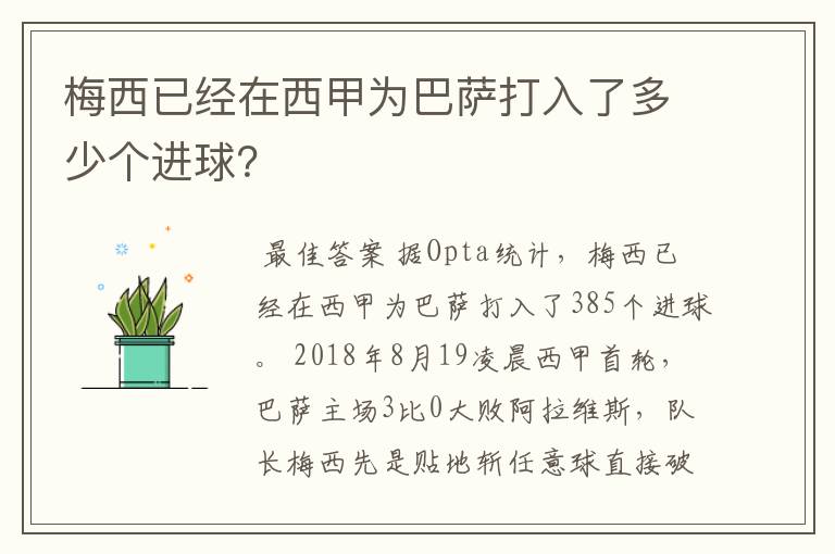 梅西已经在西甲为巴萨打入了多少个进球？