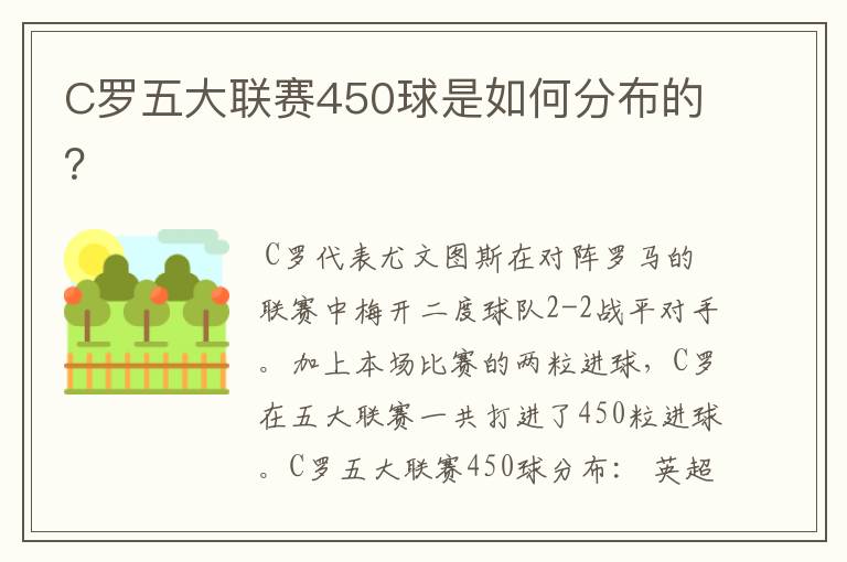 C罗五大联赛450球是如何分布的？