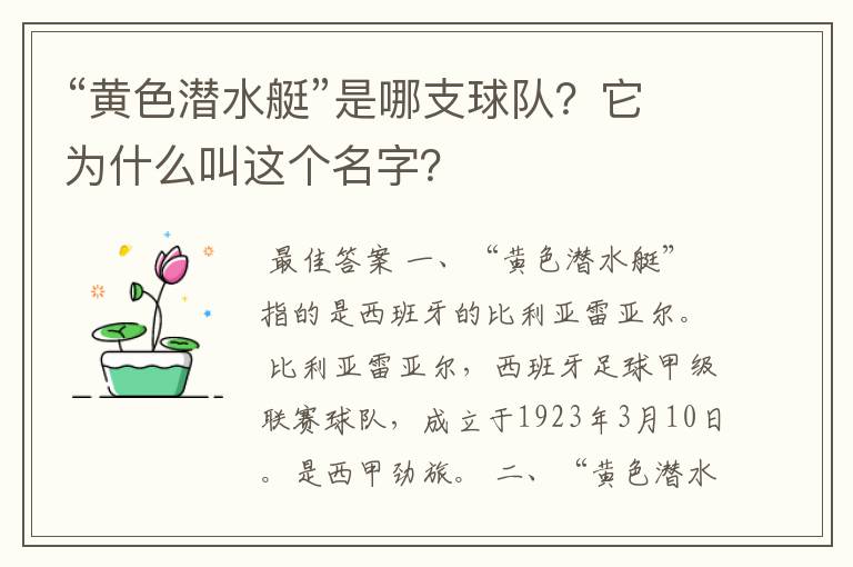 “黄色潜水艇”是哪支球队？它为什么叫这个名字？