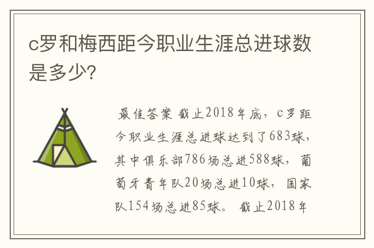 c罗和梅西距今职业生涯总进球数是多少？