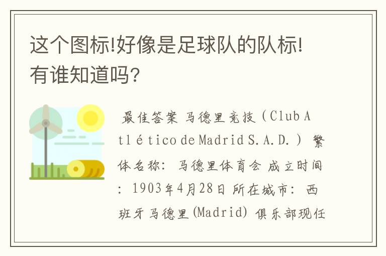 这个图标!好像是足球队的队标!有谁知道吗?