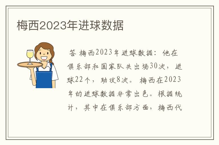 梅西2023年进球数据