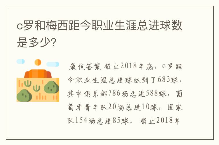 c罗和梅西距今职业生涯总进球数是多少？