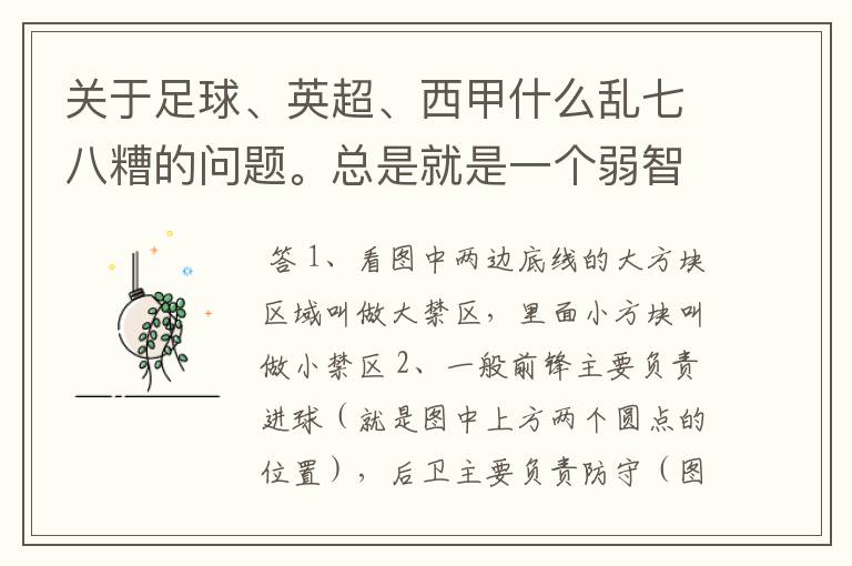 关于足球、英超、西甲什么乱七八糟的问题。总是就是一个弱智新手的N问。