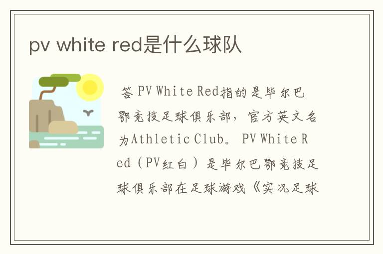 pv white red是什么球队