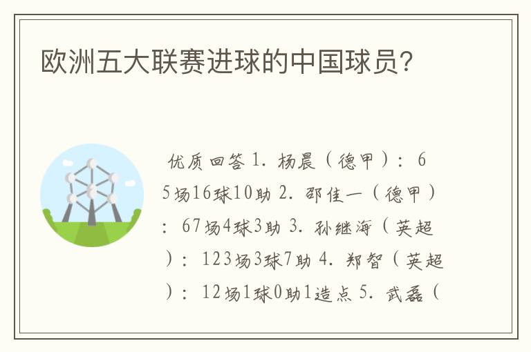 欧洲五大联赛进球的中国球员？