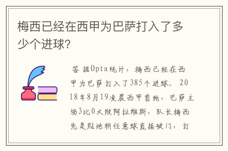 梅西已经在西甲为巴萨打入了多少个进球？