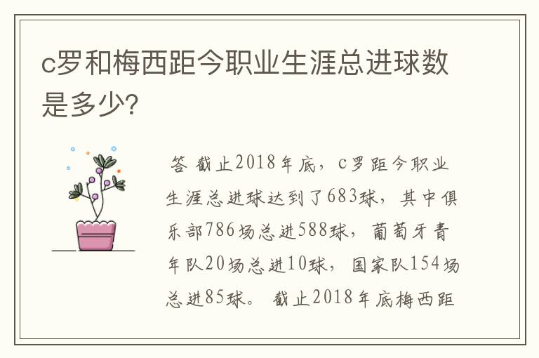 c罗和梅西距今职业生涯总进球数是多少？