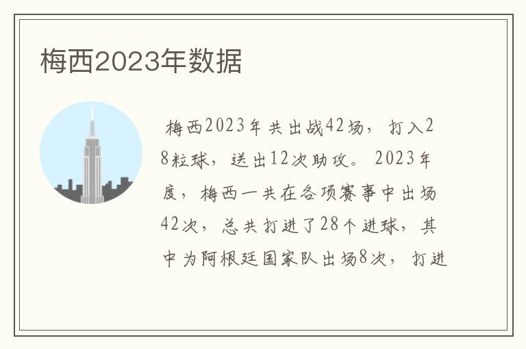 梅西2023年数据