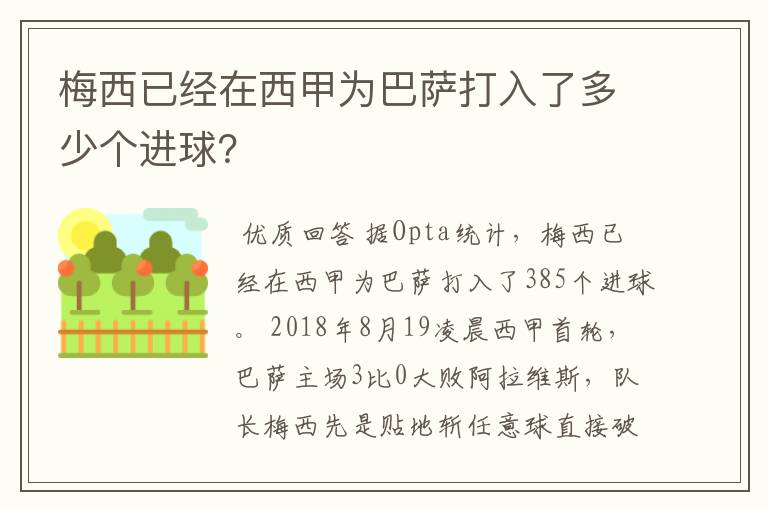 梅西已经在西甲为巴萨打入了多少个进球？