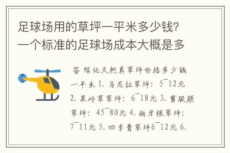 足球场用的草坪一平米多少钱？一个标准的足球场成本大概是多少啊？