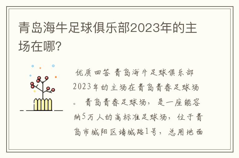 青岛海牛足球俱乐部2023年的主场在哪？