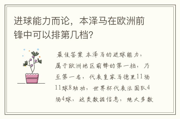 进球能力而论，本泽马在欧洲前锋中可以排第几档？