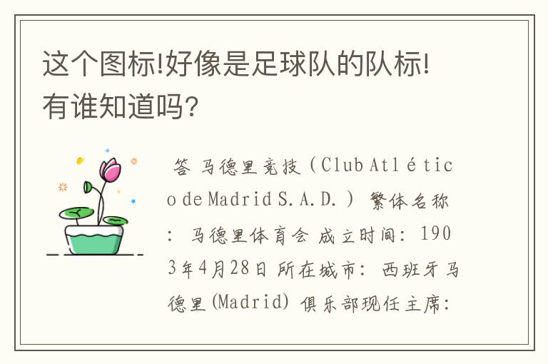 这个图标!好像是足球队的队标!有谁知道吗?