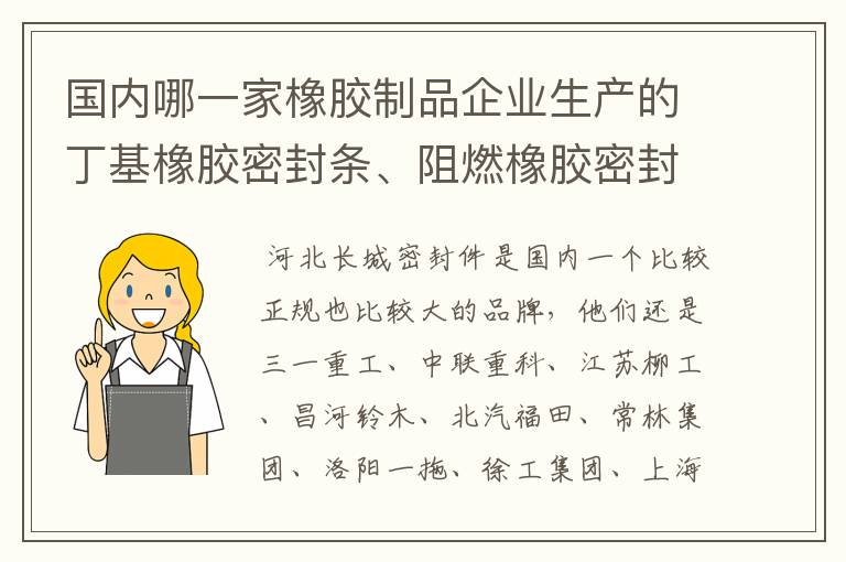 国内哪一家橡胶制品企业生产的丁基橡胶密封条、阻燃橡胶密封条、塑料保护套质量比较好？